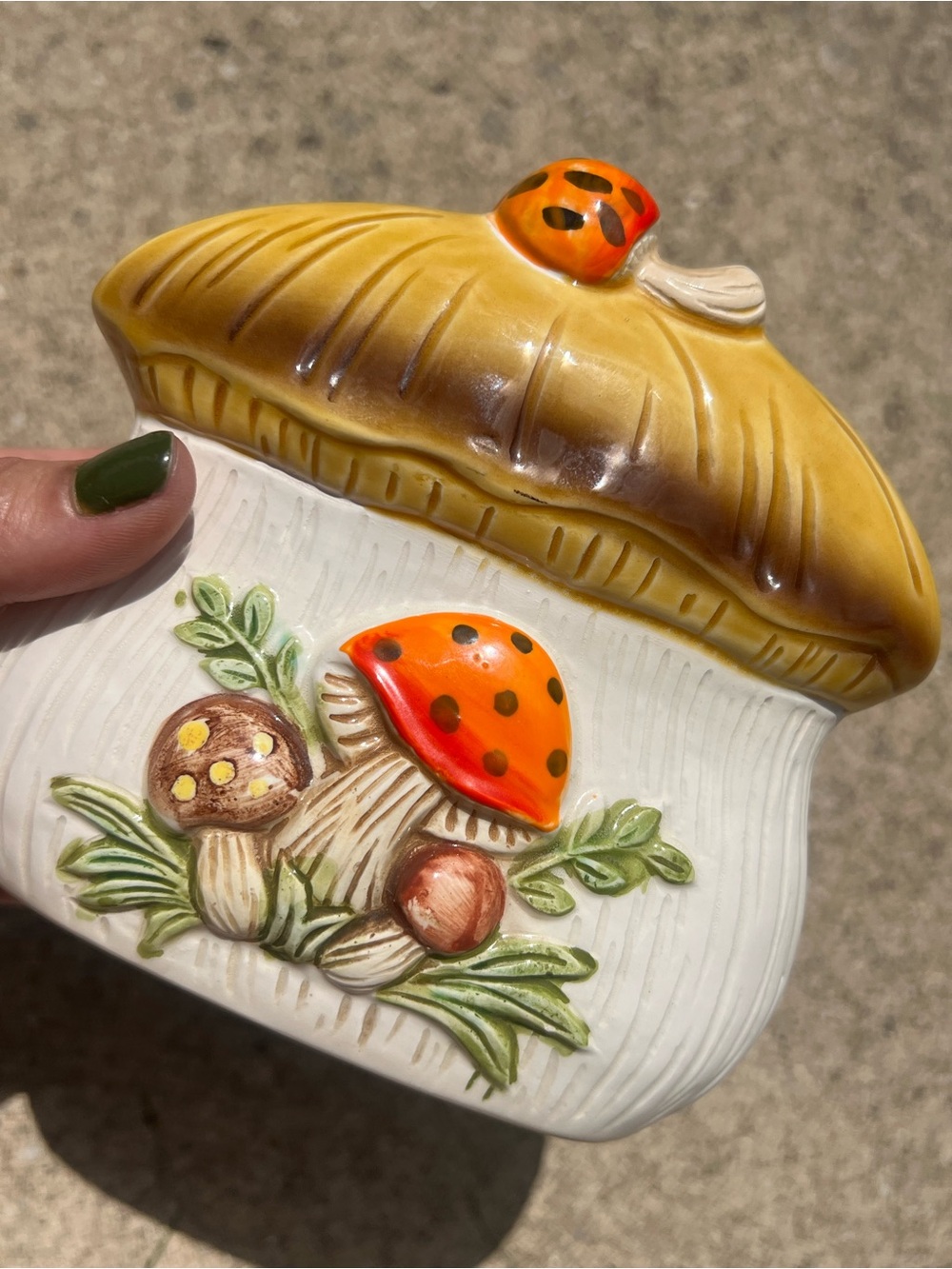 Vintage Ceramic Mushroom Napkin Holder Woodland Cottagecore Kitchen Decor